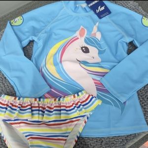Hilor Girl's Two Piece Swimsuits Long Sleeves Rashguard UPF 50+ Tankini Set Bath